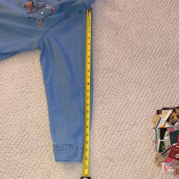 Passion-I Embroidered Button Up Western 100% Cotton Americana Shirt XL L/S Horse - Picture 11 of 11